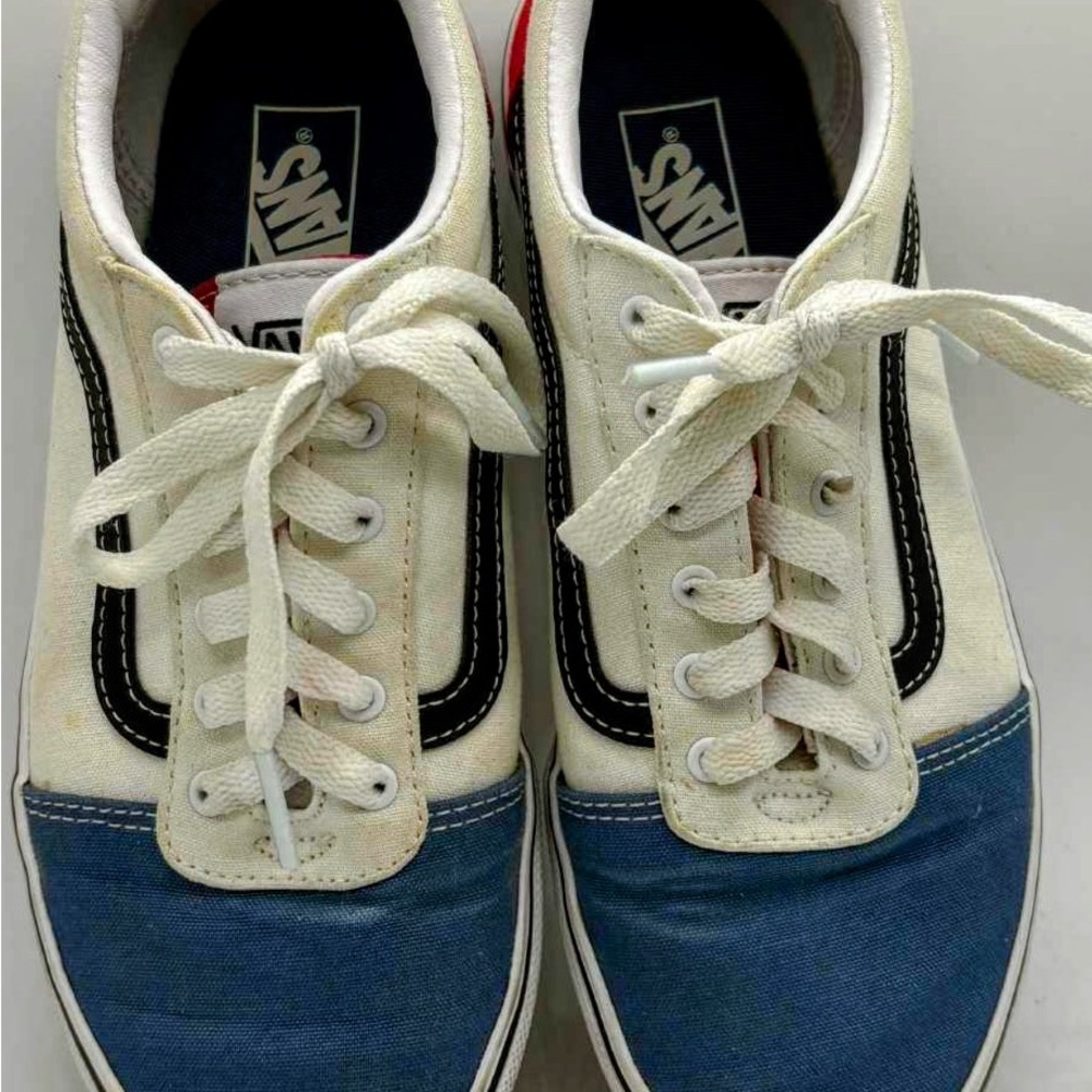 Vans Unisex Red, White and Blue Sneakers Size Youth 5.0